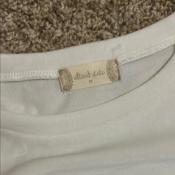 White long sleeve crop sweatshirt with crew neck and relaxed fit - Picture 2 of 4